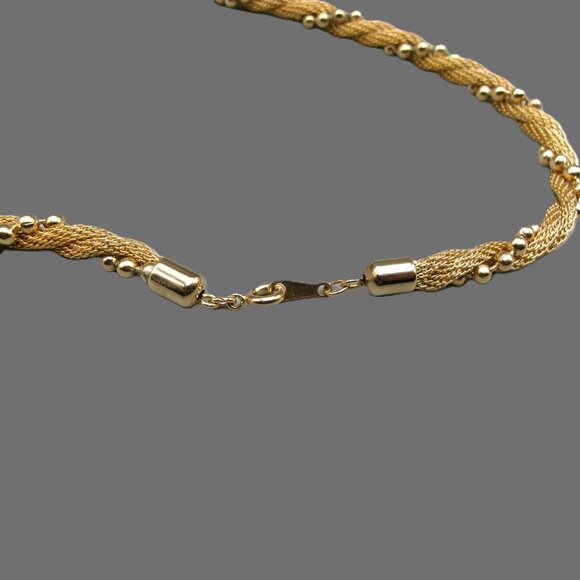 Avon Twisted Gold Chain Necklace with Gold Beads, Vintage Jewelry - Picture 5 of 6